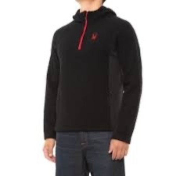 Spyder Shirts Spyder Mens Black Boundless Halfzip Pullover With
